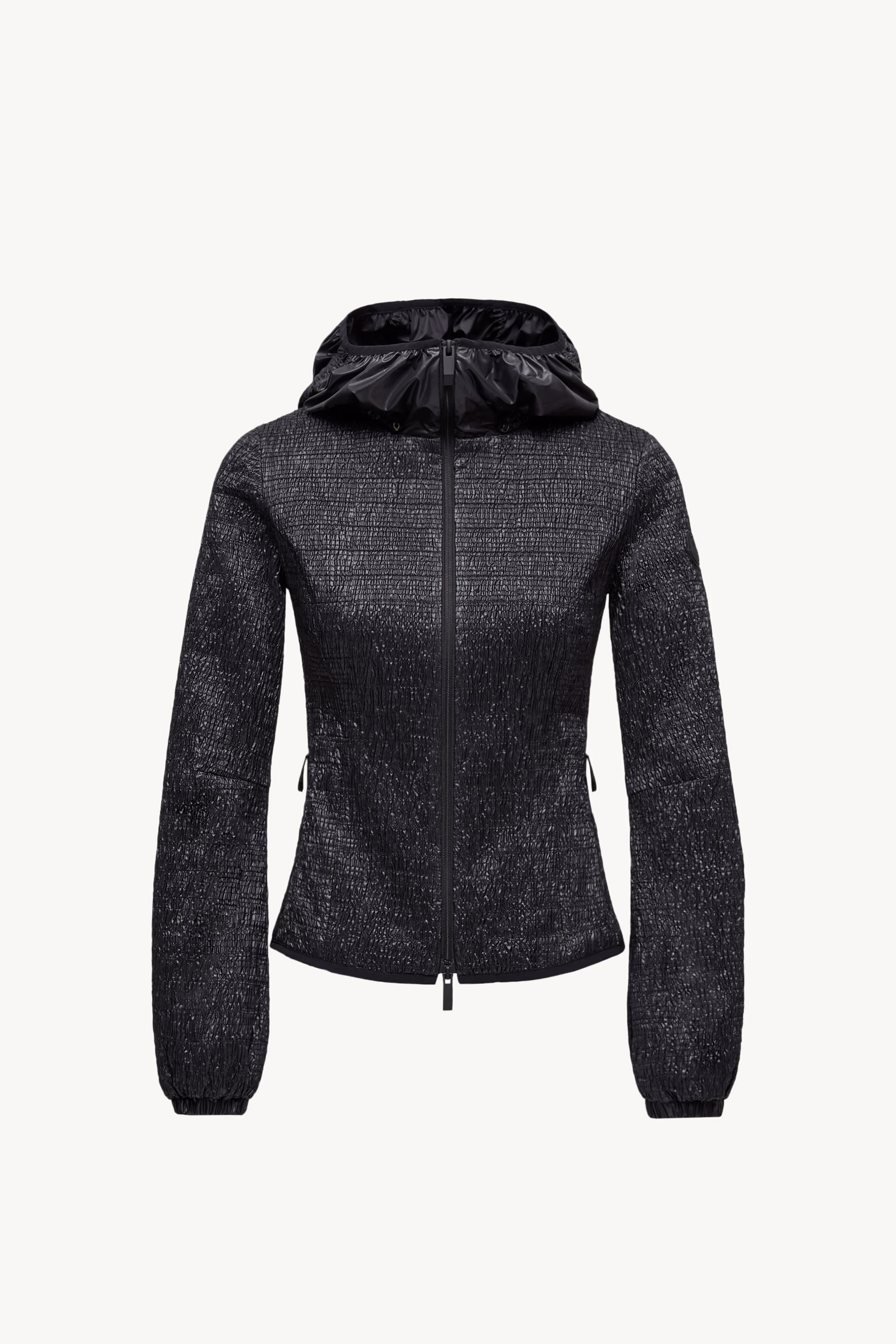 Yville Hooded Ruched Windbreaker Women Black Moncler 2